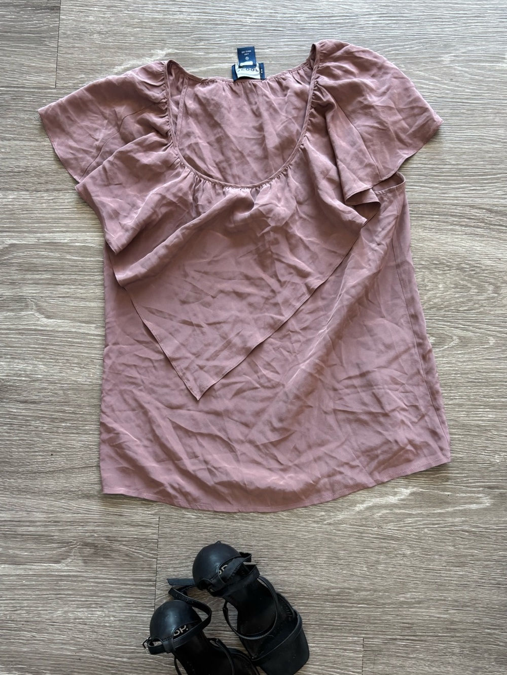%100 silk Scoop NYC Mauve Silk Blouse